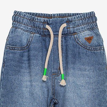 calca jogger jeans infantil masculino com cadarco