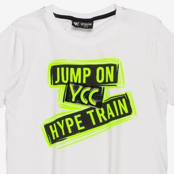 camiseta infantil branca com neon jump on d0057 detalhe