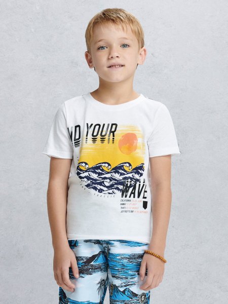 camiseta infantil masculino waves branca youccie