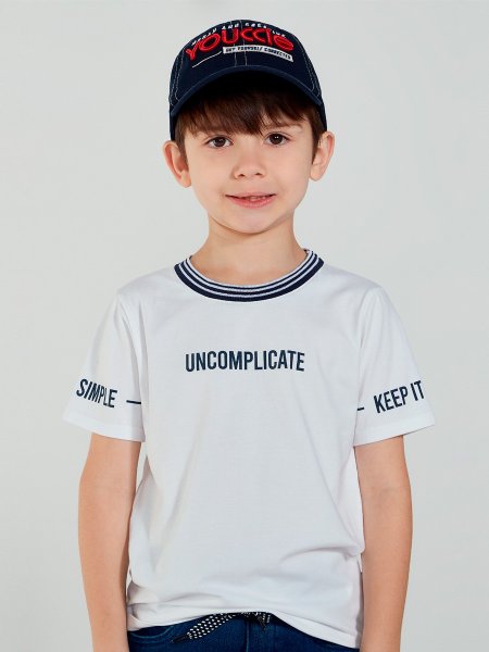 camiseta infantil masculino uncomplicate branco youccie