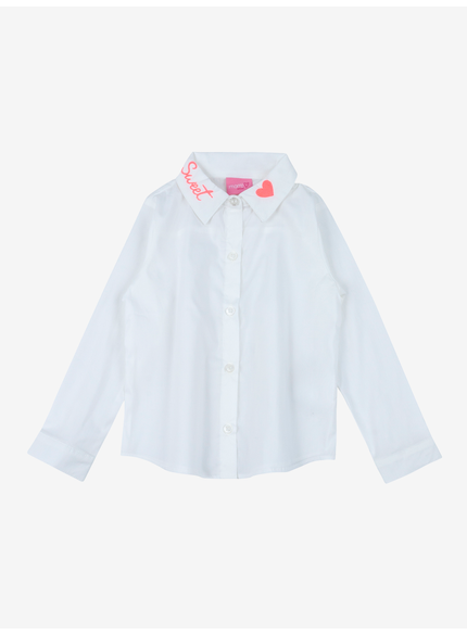camisa social infantil feminina branca momi
