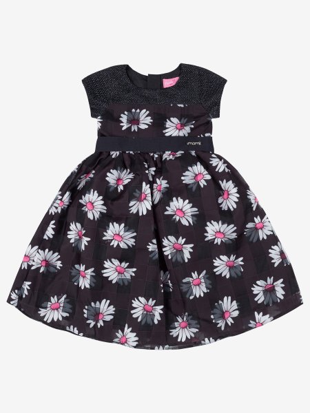 vestido floral infantil feminino preto momi