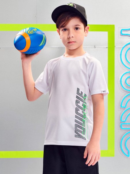 camiseta infantil sport basica branca youccie